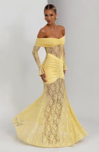 Ariadna™ | Vestido premium de encaje y frunces