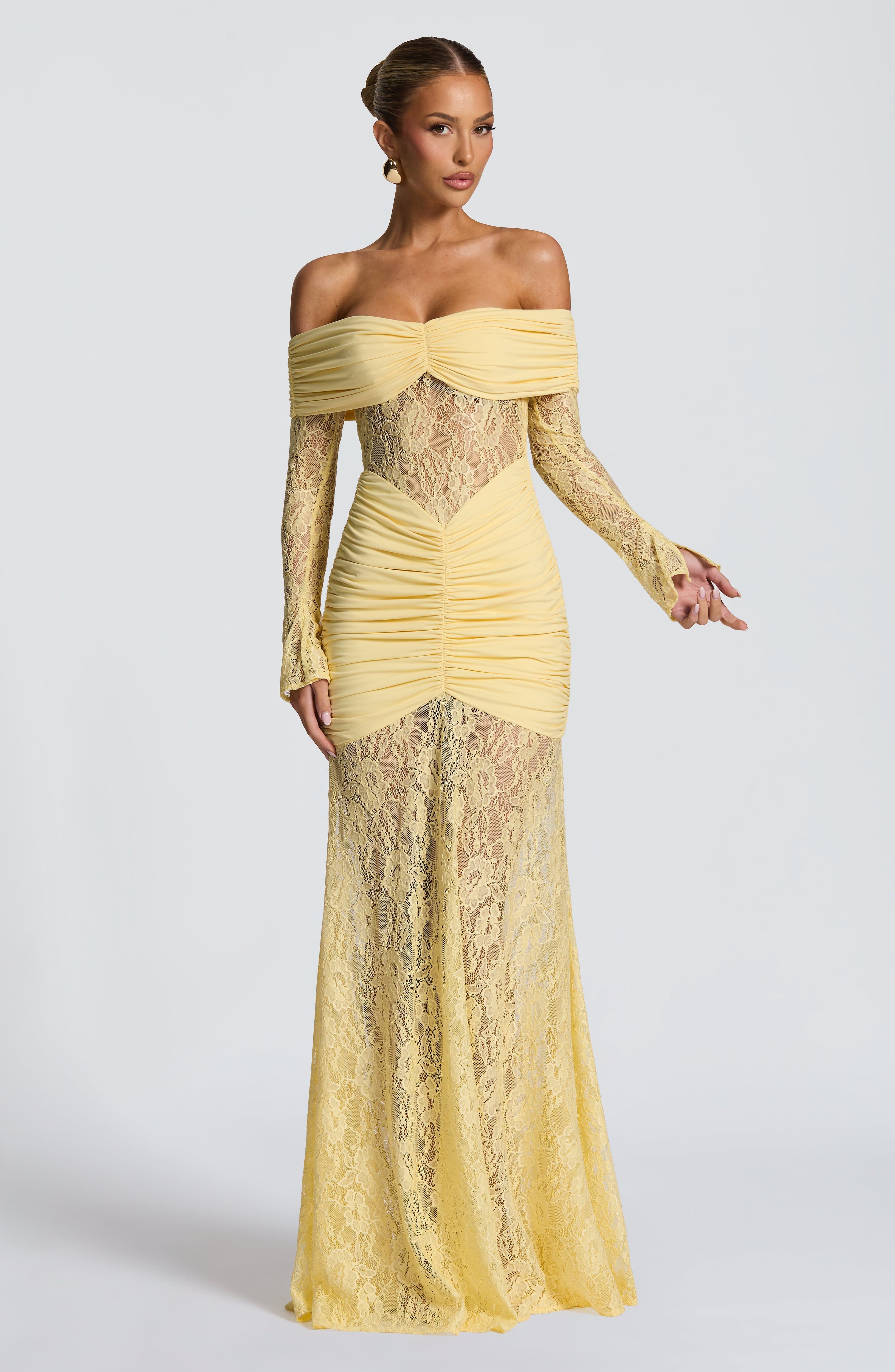 Ariadna™ | Vestido premium de encaje y frunces