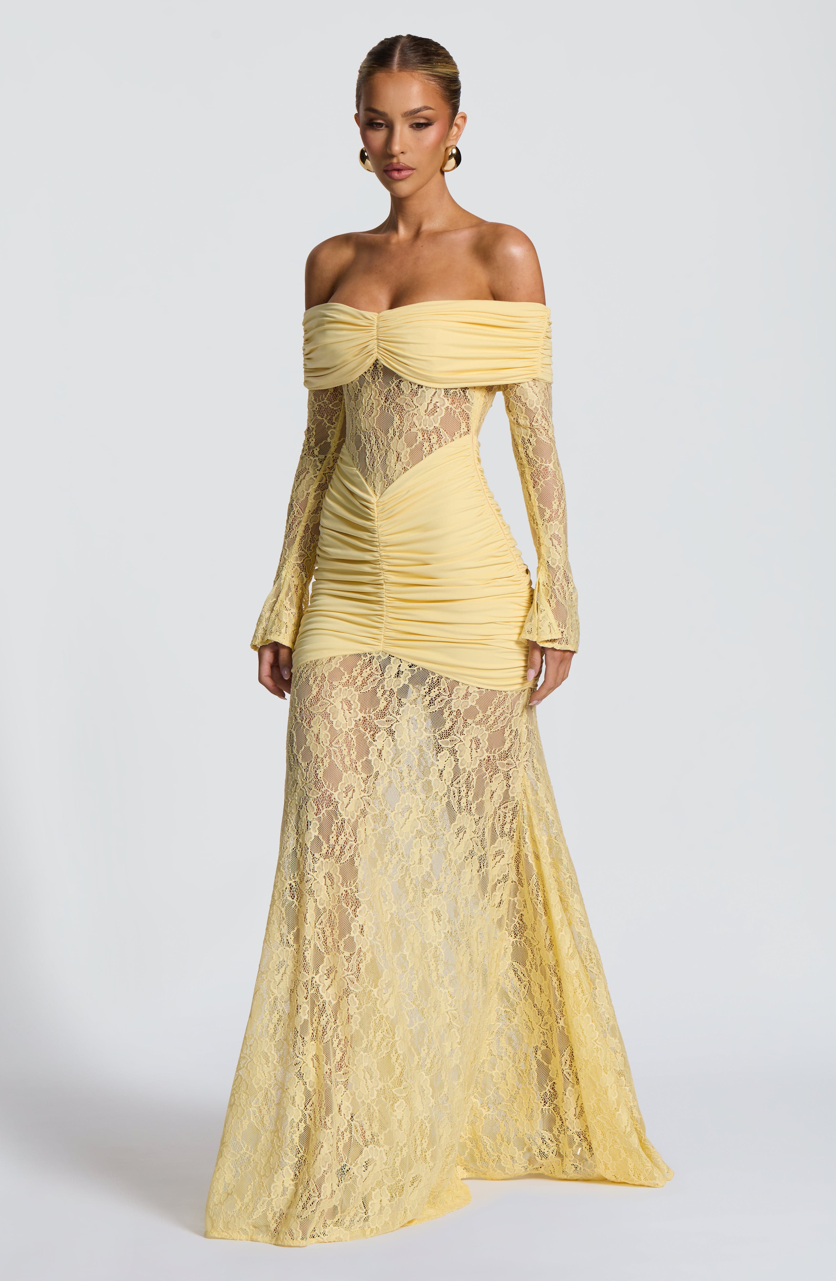 Ariadna™ | Vestido premium de encaje y frunces