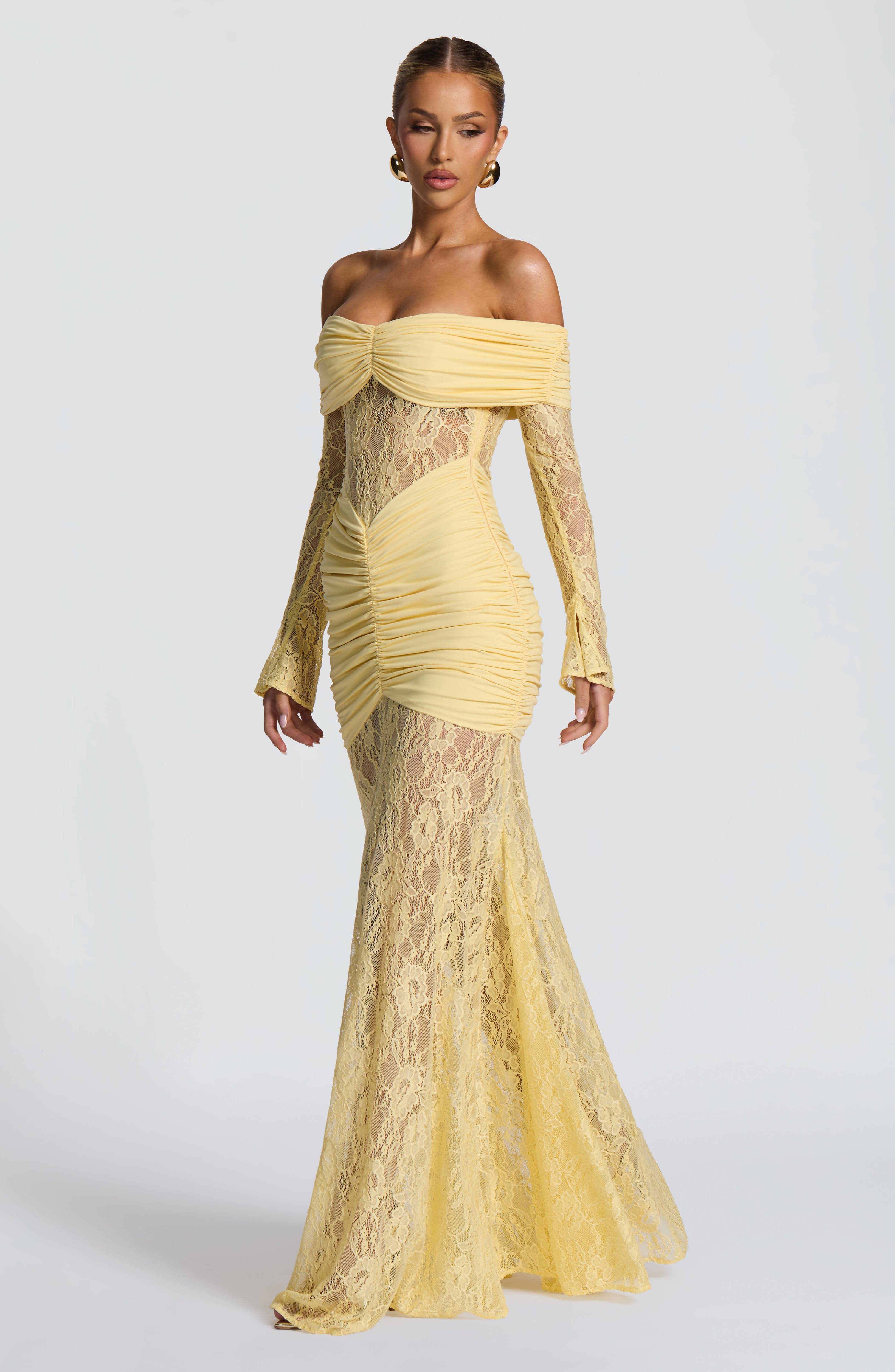 Ariadna™ | Vestido premium de encaje y frunces