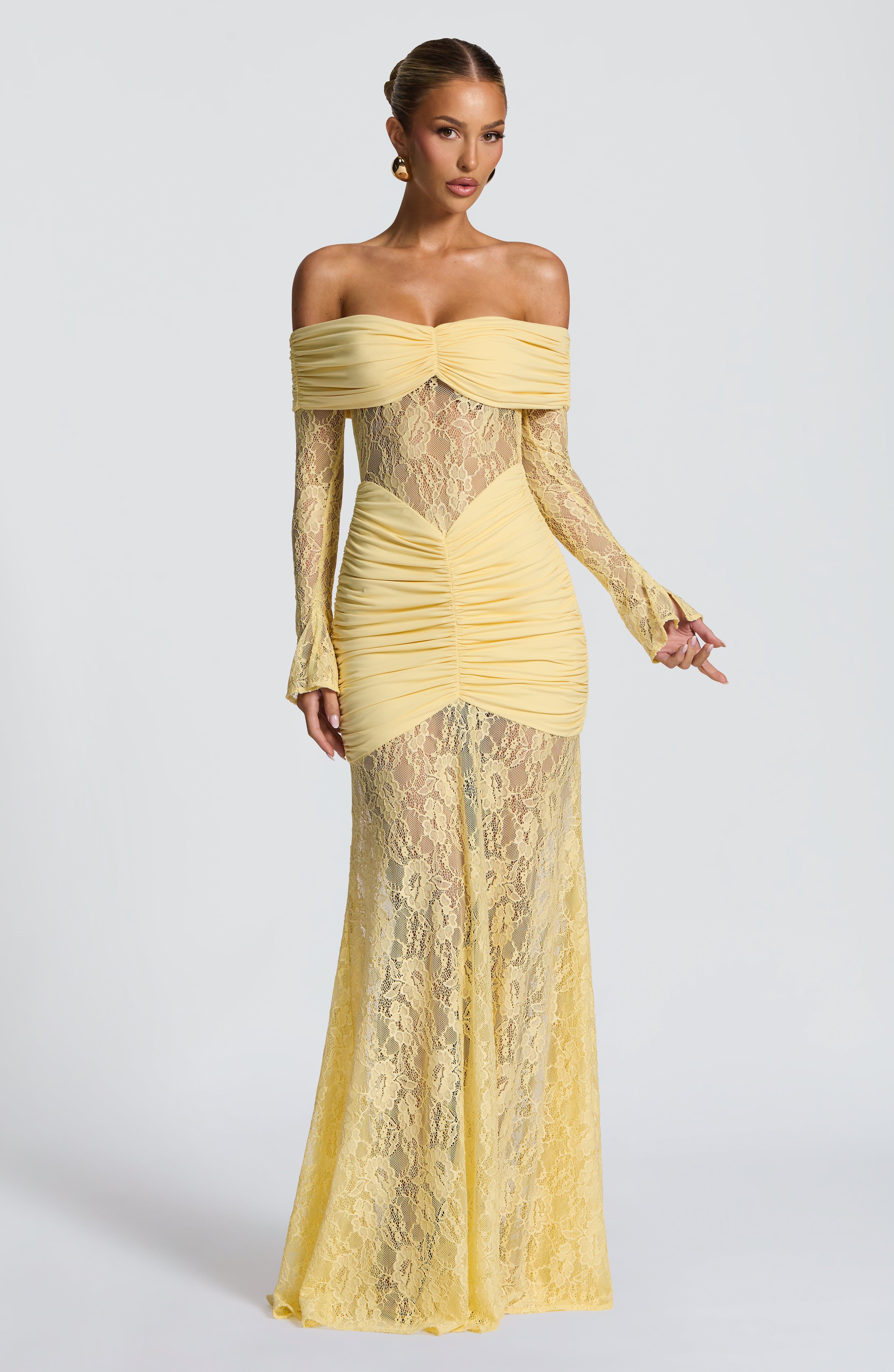 Ariadna™ | Vestido premium de encaje y frunces