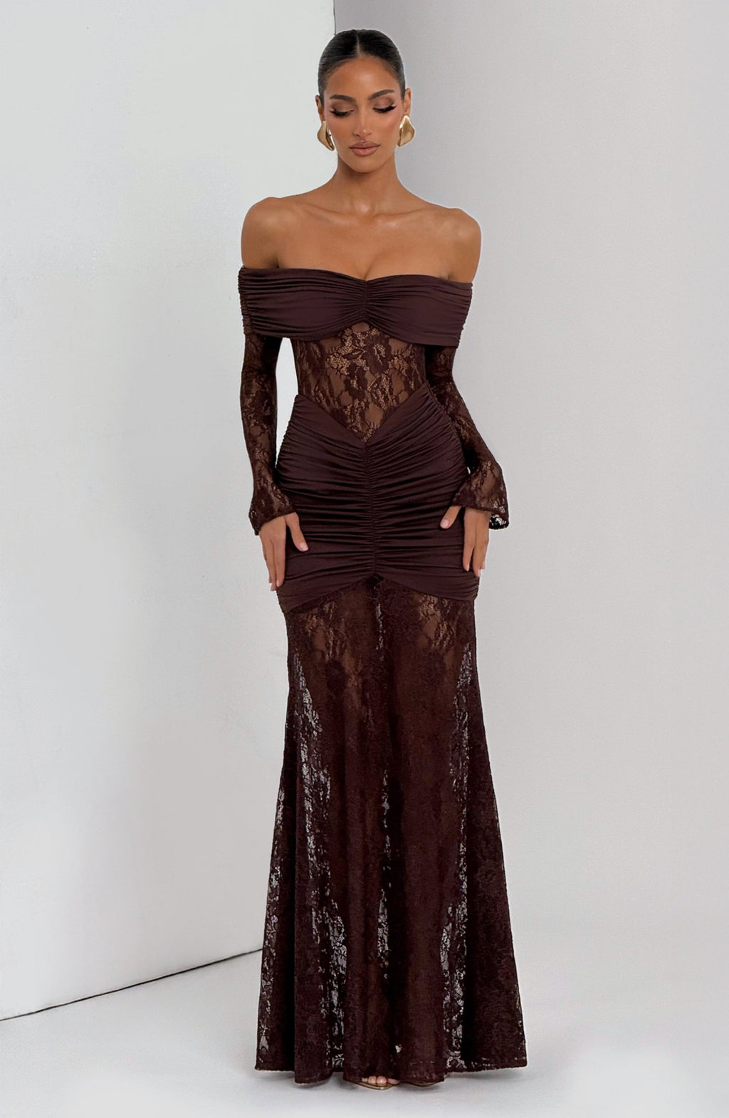 Ariadna™ | Vestido premium de encaje y frunces