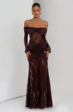 Ariadna™ | Vestido premium de encaje y frunces
