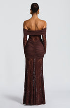 Ariadna™ | Vestido premium de encaje y frunces