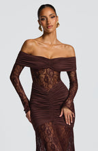 Ariadna™ | Vestido premium de encaje y frunces