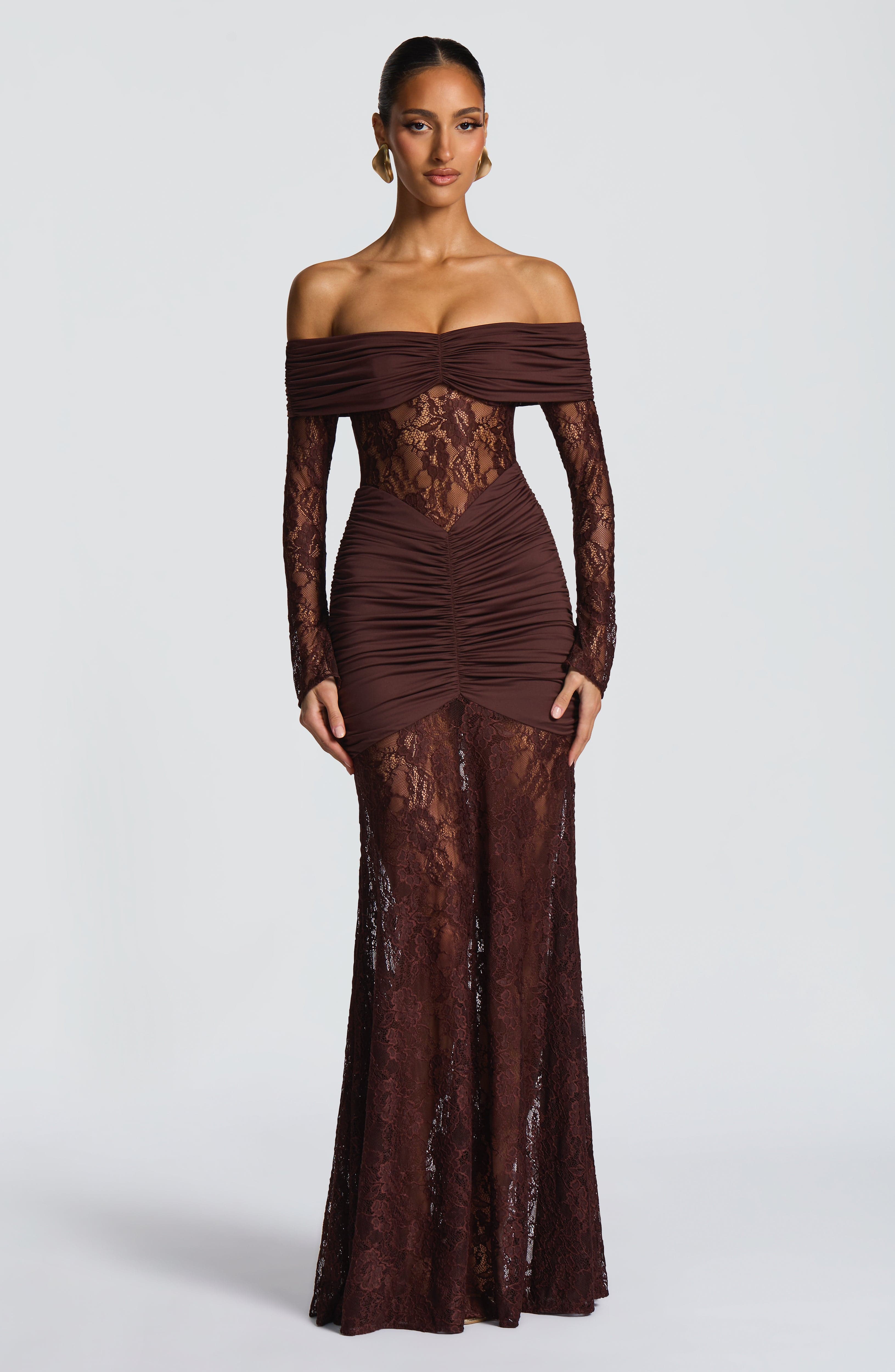 Ariadna™ | Vestido premium de encaje y frunces